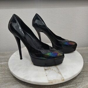 Gucci Platform Pumps Heels Iridecent Toe Heels Sz 39.5 US 9.5